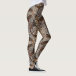Leggings Resumen Impresión animal puntos blancos marrones<br><div class="desc">Regrese con estas leggings súper divertidas que presentan una huella animal abstracta en blanco y marrón. Perfecto para un evento especial,  entrenamiento en el gimnasio,  vacaciones en la selva tropical o festival.</div>