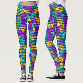 Leggings Resumen Juguetes Coloridos Niños Patrón Geométrico