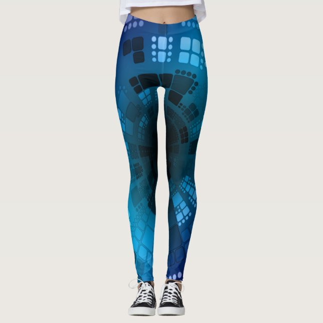 Leggings Resumen Mar Azul Oro de Diamante Marea (Anverso)