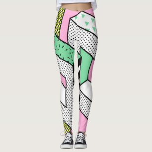 Leggings Resumen Memphis: formas geométricas de los años 80