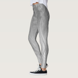 Leggings Resumen Metalizado cepillado de plata