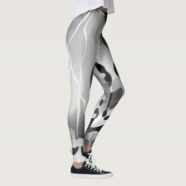 Leggings Resumen Moderno De Blanco Y Negro (Derecha)