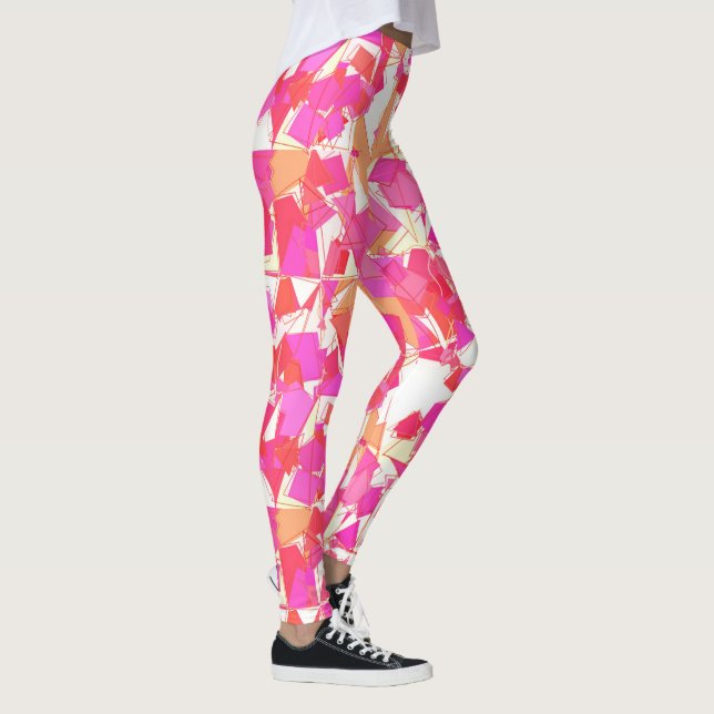 Leggings Resumen moderno de mediados de siglo, Fuchsia, Nar (Derecha)