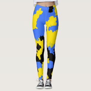 Leggings Resumen moderno Diseño del patrón amarillo azul ne
