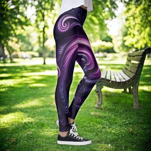 Leggings Resumen moderno Swirling Dark Purple