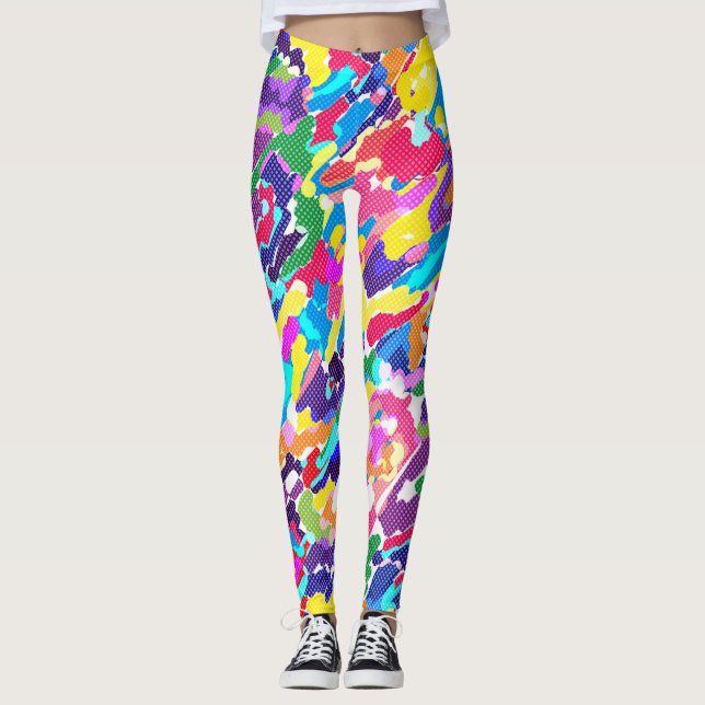 Leggings Resumen multicolor brillante (Anverso)