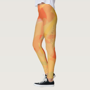 Leggings Resumen Naranja Floral