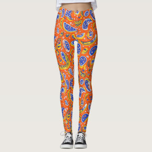 Leggings Resumen Naranja Paisley Pattern