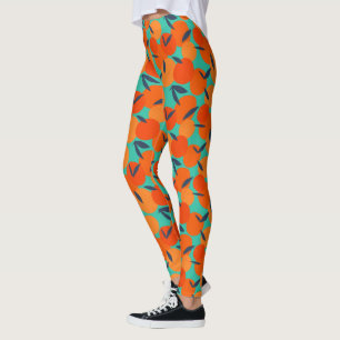 Leggings Resumen Naranja Patrón de fruta