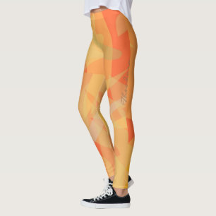 Leggings Resumen Naranja Patrón floral