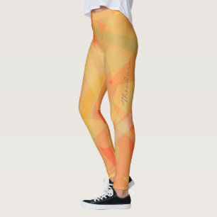 Leggings Resumen Naranja Patrón floral