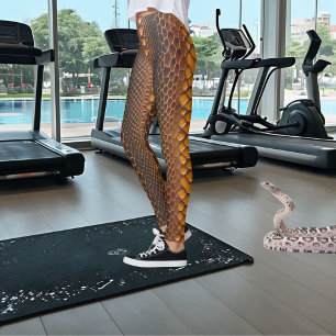 Leggings Resumen Naranja Rústico Marrón Elegante Piel de se