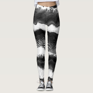Leggings Resumen negro y blanco de arte de ilusión moderna