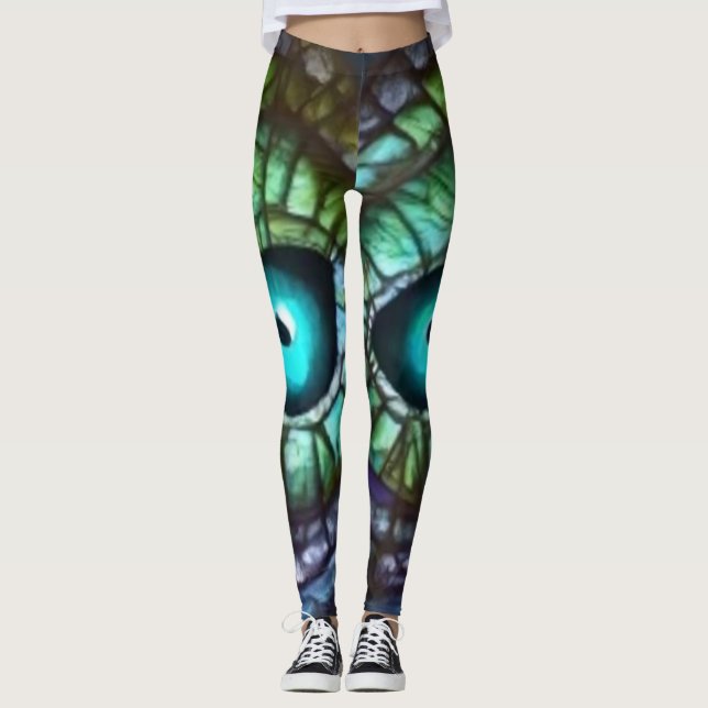 Leggings Resumen Ojo Verde Azul (Anverso)