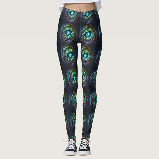 Leggings Resumen Ojo Verde Azul (Anverso)