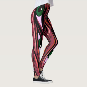 Leggings Resumen Ojos verdes surrealistas y diseño de arte
