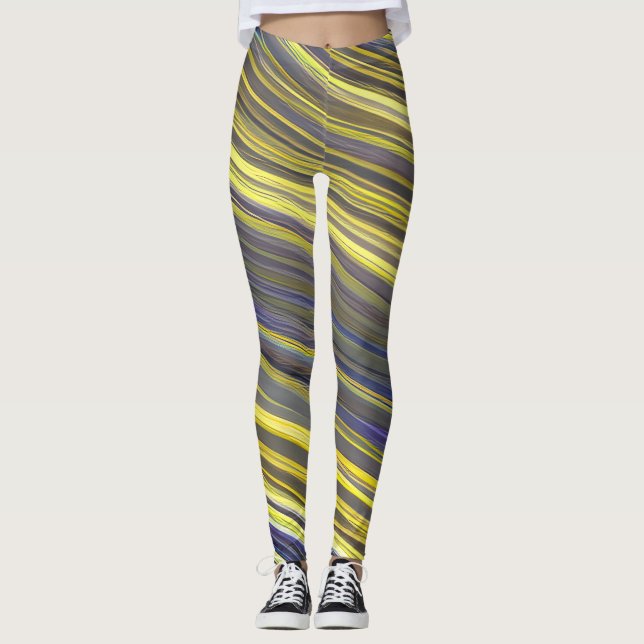 Leggings Resumen Olas fracturadas de la capa marina 06 (Anverso)