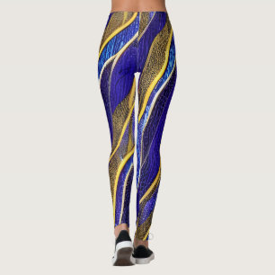 Leggings Resumen Olas fracturadas de la capa marina 33