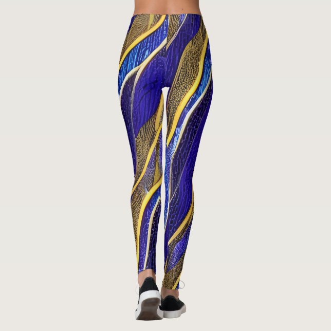 Leggings Resumen Olas fracturadas de la capa marina 33 (Reverso)