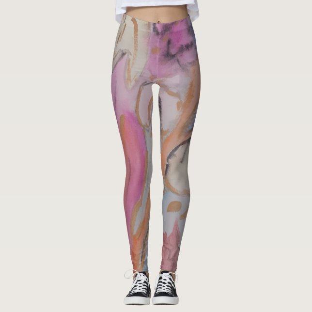 Leggings Resumen Pastel Floral (Anverso)
