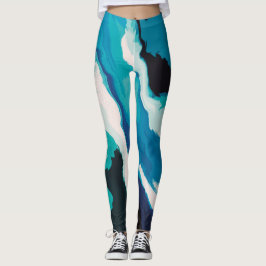 Leggings Resumen Pastel Paint Lagoon Edition