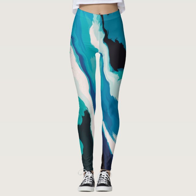 Leggings Resumen Pastel Paint Lagoon Edition (Anverso)