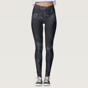 Leggings Resumen Patrón de diseño de mármol negro