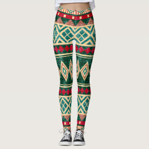 Leggings Resumen Patrón de estilo geométrico africano