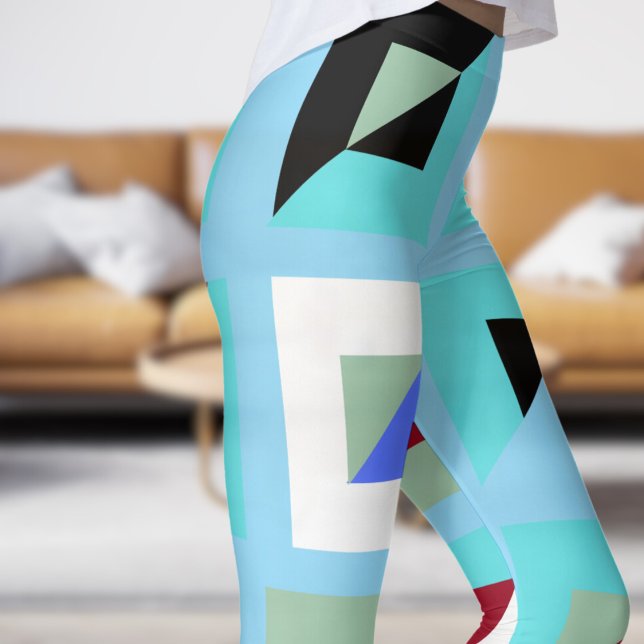 Leggings Resumen Patrón de mosaico azul del bebé (Abstract Baby Blue Mosaic Pattern Leggings)