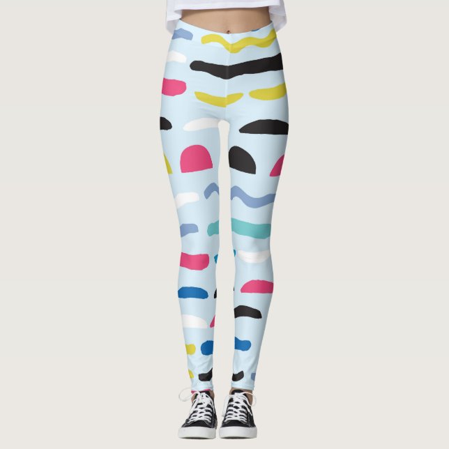Leggings Resumen Patrón Decorativo Geométrico Sin Marea. (Anverso)