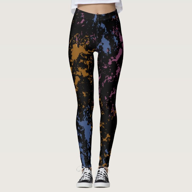 Leggings Resumen Patrón desigual (Anverso)