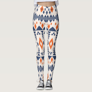 Leggings Resumen Patrón geométrico azteca, sin costuras.