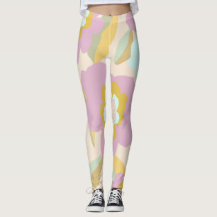 Leggings Resumen Patrón Lilac Floral Pastel