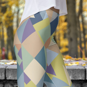 Leggings Resumen Patrón Mosiaco Verde Khaki