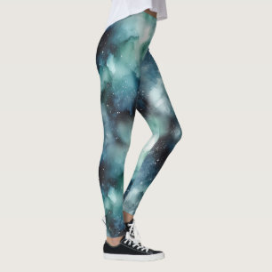 Leggings Resumen Patrón paisajístico cósmico