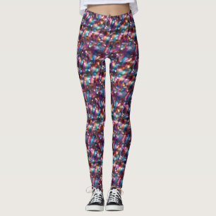 Leggings Resumen Patrón Purpurinoso Purple Y Gold Disco