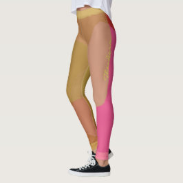 Leggings Resumen Patrón rosado dorado