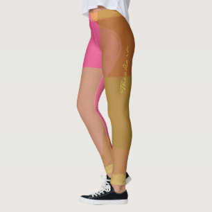 Leggings Resumen Patrón rosado dorado