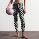 Leggings Resumen Piel de cebra animal Patrón blanco negro<br><div class="desc">Un diseño abstracto inspiró piel de cebra en blanco y negro.</div>