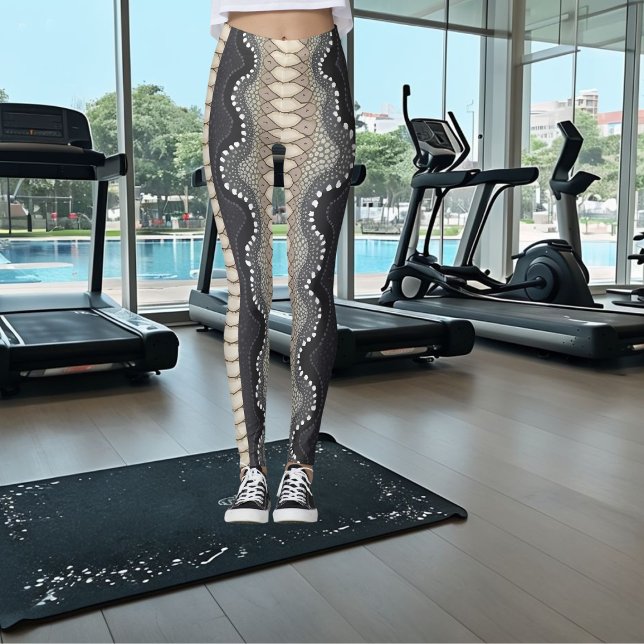Leggings Resumen Piel de serpiente Negro Beige Gris Elegant (Subido por el creador)