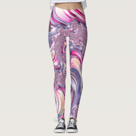 Leggings Resumen Pink Purple Spiral Fractal