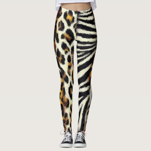 Leggings Resumen Pintado Impresión mixta de animales salvaj