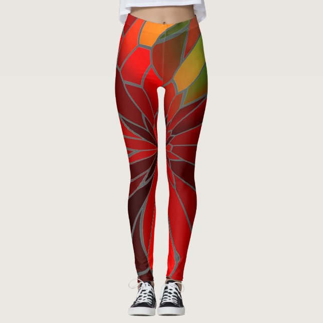 Leggings Resumen Poinsettia (Anverso)
