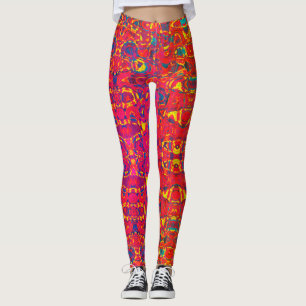 Leggings Resumen psicodélico Neon Colorful