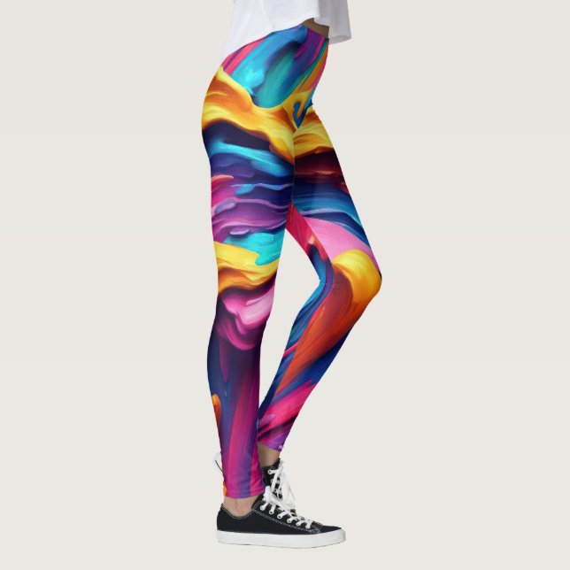 Leggings Resumen Psicodélico Paint Strokes (Derecha)