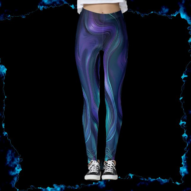 Leggings Resumen púrpura y turquesa (Subido por el creador)