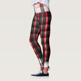 Leggings Resumen Red Black Plaid Moderno Colección
