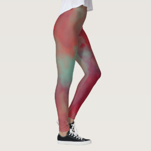 Leggings Resumen rojo y verde