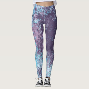 Leggings Resumen rosa azul y púrpura