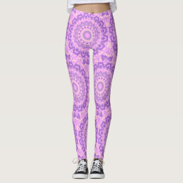Leggings Resumen rosa Patrón de flores de yoga zen